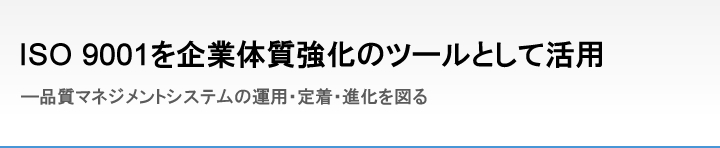 ISO 9001を企業体質強化のツールとして活用 品質マネジメントシステムの運用・定着・進化を図る