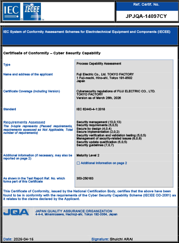 CB証明書：東京工場